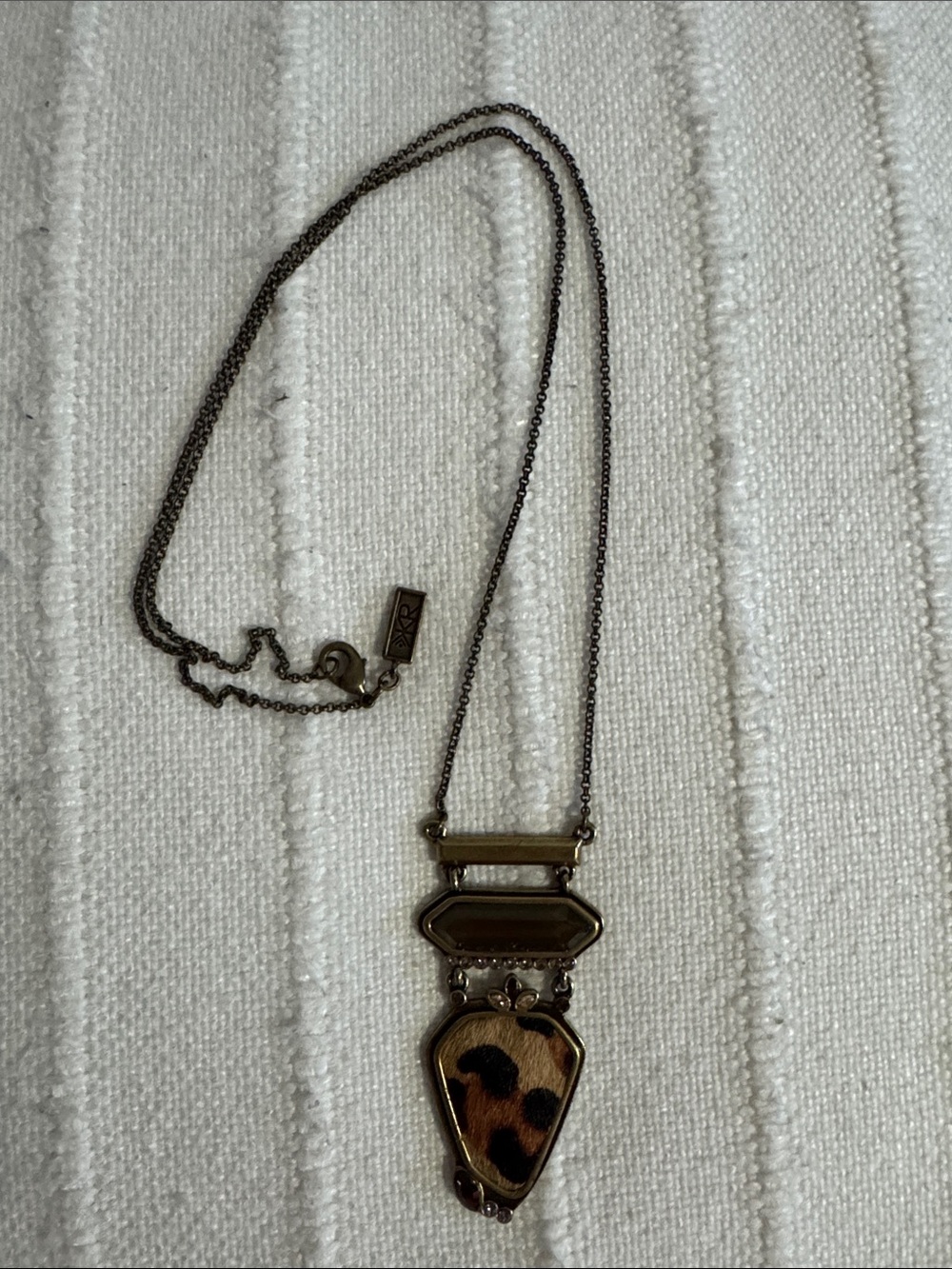 Silpada Leopard Accent Pendant Necklace - Brown and Antique Gold